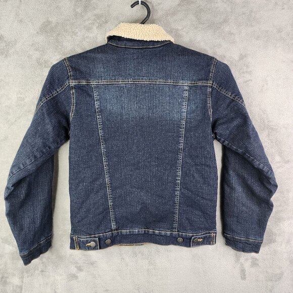 Boys Wonder Nation Sherpa-Lined Denim Jacket Button Up Youth Size XXL 18 - Picture 7 of 9